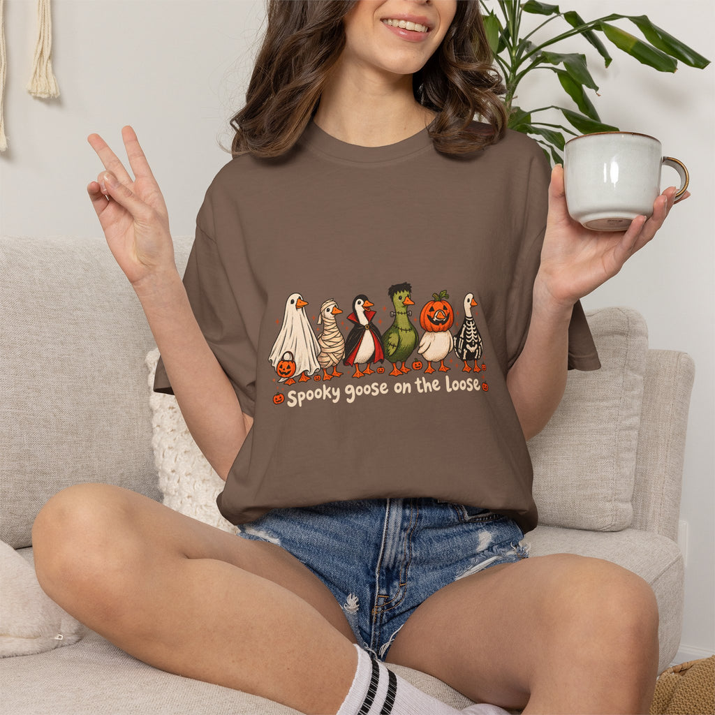 Camiseta divertida de ganso de Halloween Comfort Colors®, camisa de ganso espeluznante, camisa de Halloween, camiseta de ganso esqueleto, camisa de temporada espeluznante, camiseta espeluznante