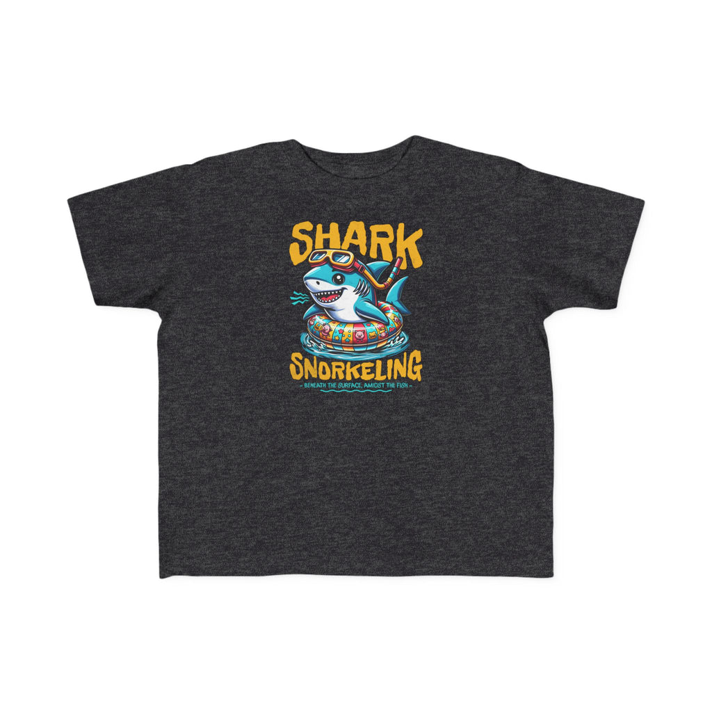Shark Snorkeling Toddler Shirt, Funny Kids Beach Tee, Shark Graphic Tshirt, Summer Vacation Shirt for Boys Girls, Pool Party Gift for Kids