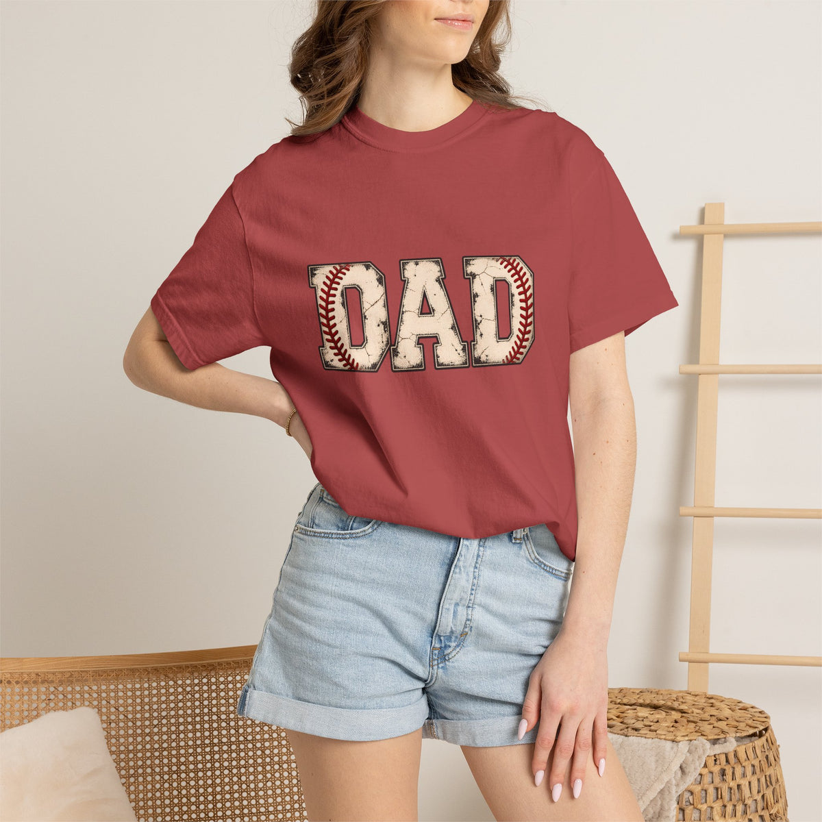 Comfort Colors® Baseball Dad T-Shirt, Vintage Baseball Father Gift, Sports Dad Game Day Graphic Tee, Baseball Player Dad Gift for Him