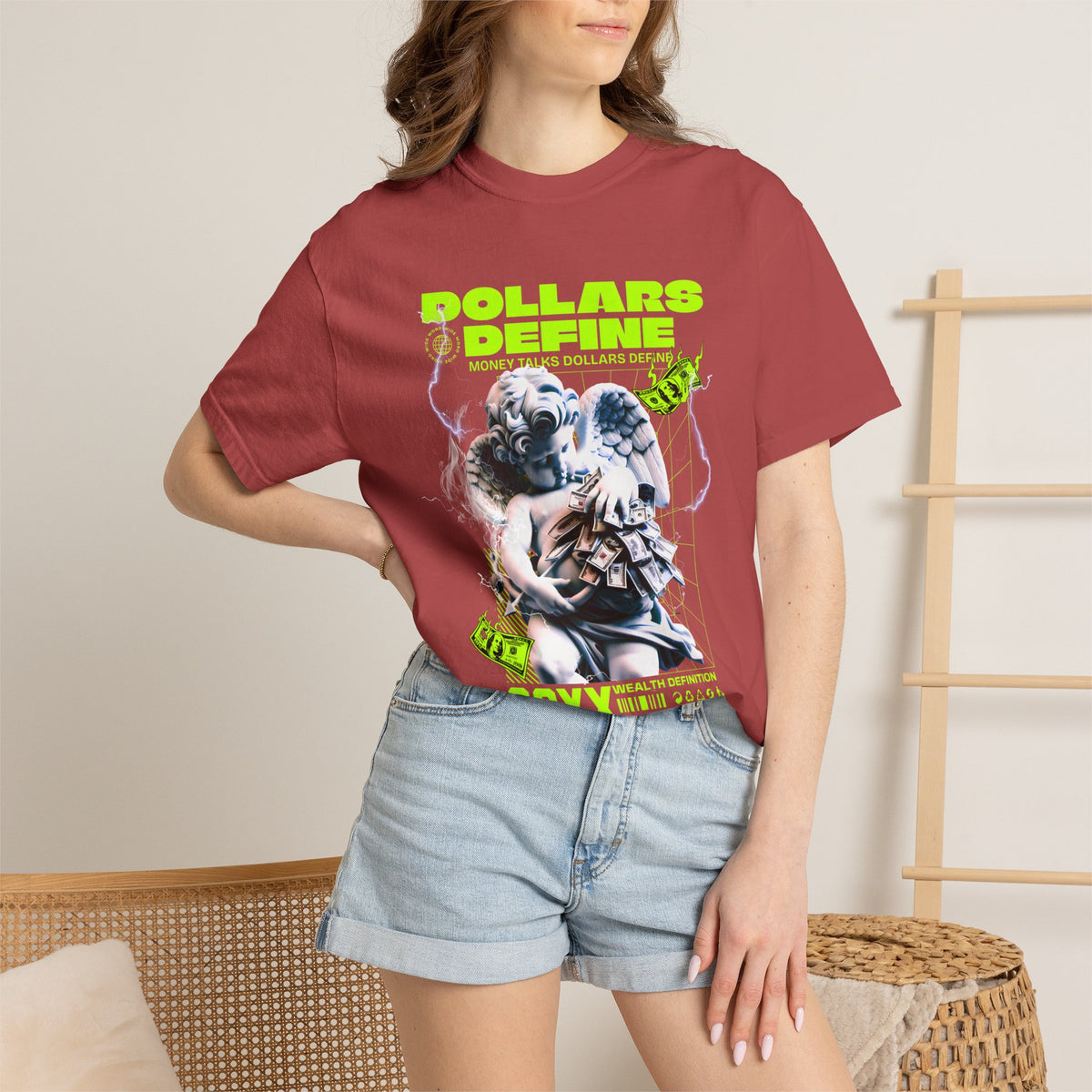 Comfort Colors® Dollars Define Money Angel Shirt, Hustle Culture Tee, Streetwear Design, Motivational Gift, Urban Fashion Art