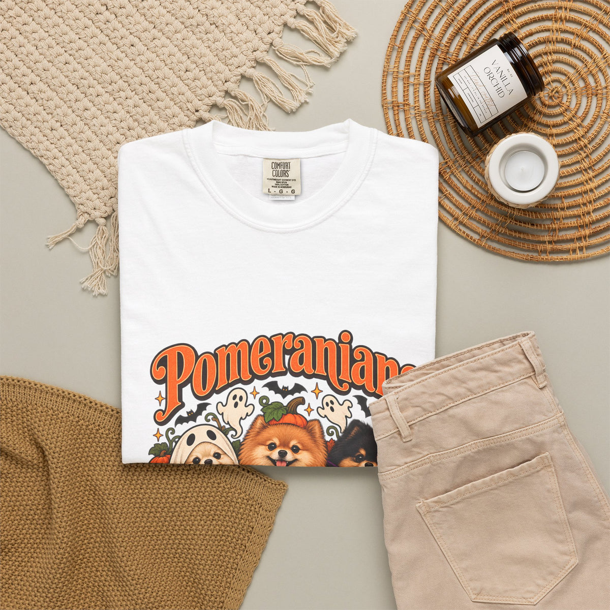 Comfort Colors® Pomeranians Because People Are Creepy Shirt, Funny Pomeranian Lover Gift, Halloween Dog Mom Graphic Tee, Spooky Pom Dog Gift