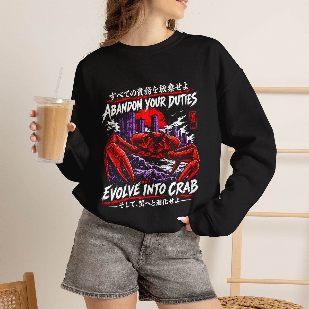 Abandon Your Duties Evolve Into Crab Funny Sweatshirt