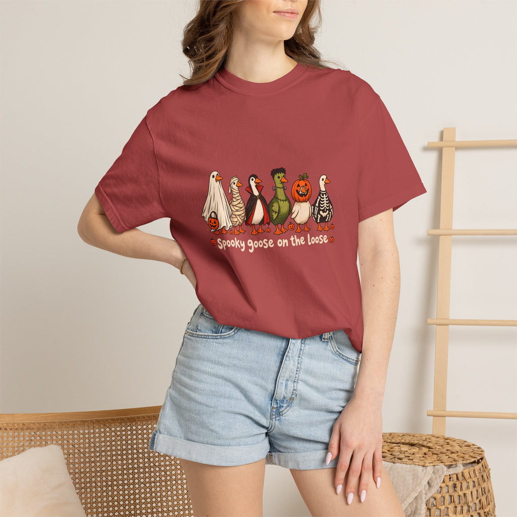 Camiseta divertida de ganso de Halloween Comfort Colors®, camisa de ganso espeluznante, camisa de Halloween, camiseta de ganso esqueleto, camisa de temporada espeluznante, camiseta espeluznante