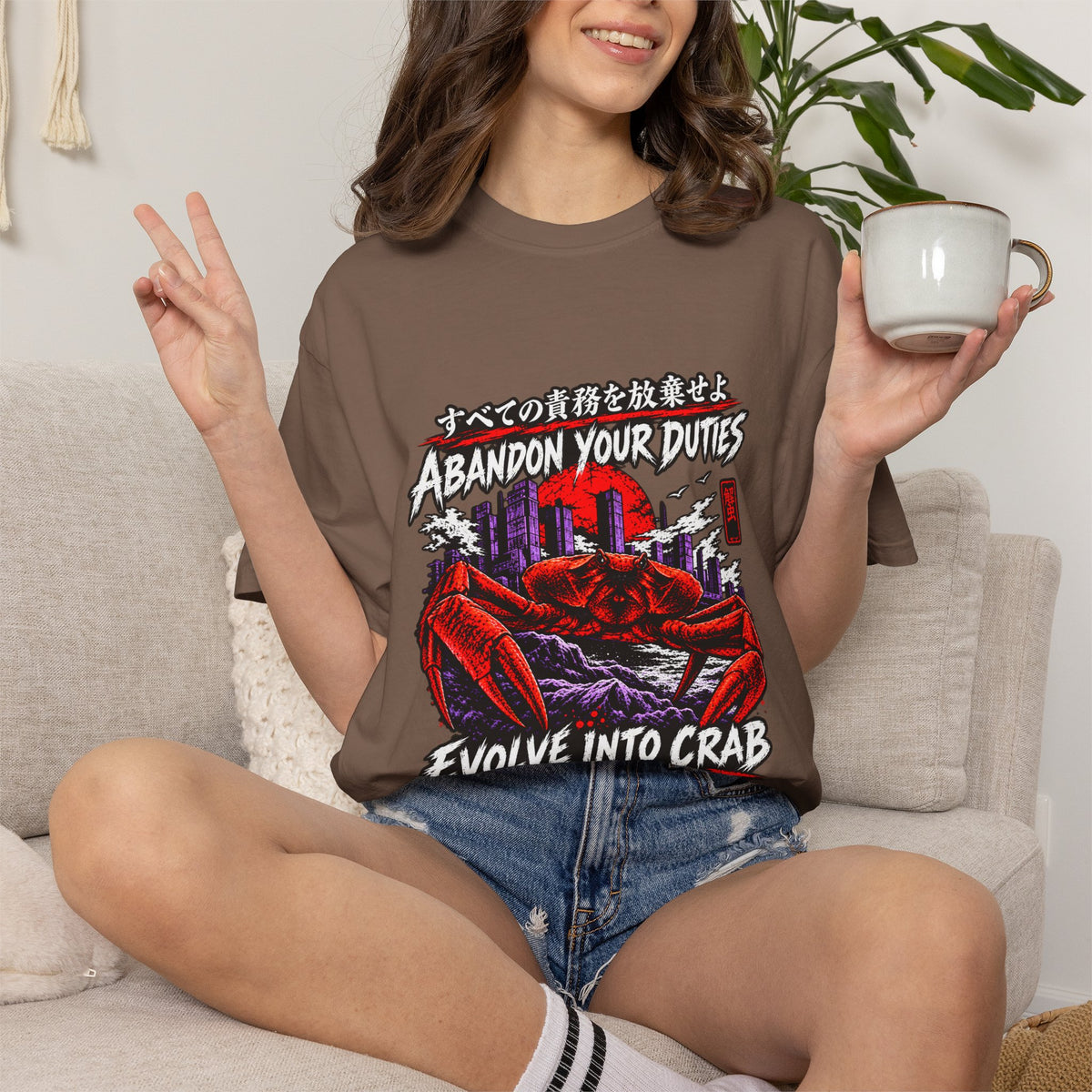 Comfort Colors® Abandon Your Duties Evolve Into Crab Funny T-Shirt