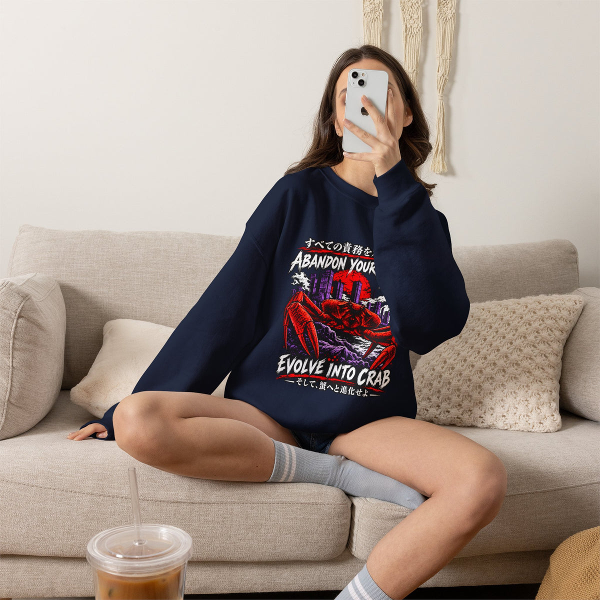 Abandon Your Duties Evolve Into Crab Funny Sweatshirt