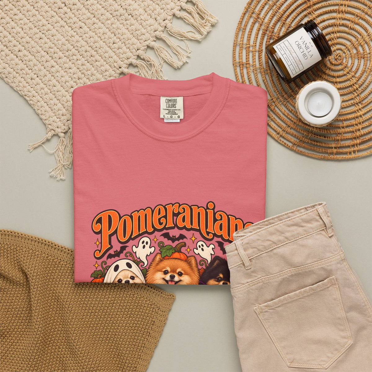 Comfort Colors® Pomeranians Because People Are Creepy Shirt, Funny Pomeranian Lover Gift, Halloween Dog Mom Graphic Tee, Spooky Pom Dog Gift