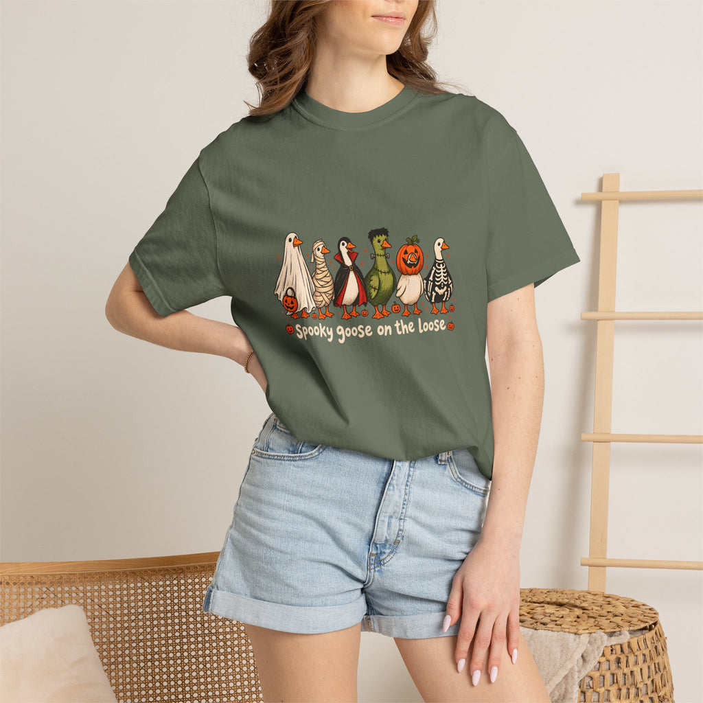 Camiseta divertida de ganso de Halloween Comfort Colors®, camisa de ganso espeluznante, camisa de Halloween, camiseta de ganso esqueleto, camisa de temporada espeluznante, camiseta espeluznante