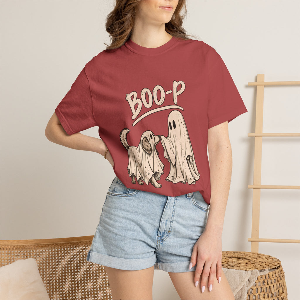 Camiseta para perro Comfort Colors® Boo-P, divertido regalo de Halloween de perro fantasma, bonito regalo de temporada espeluznante para amantes de los perros, camiseta gráfica de disfraz de fantasma a juego