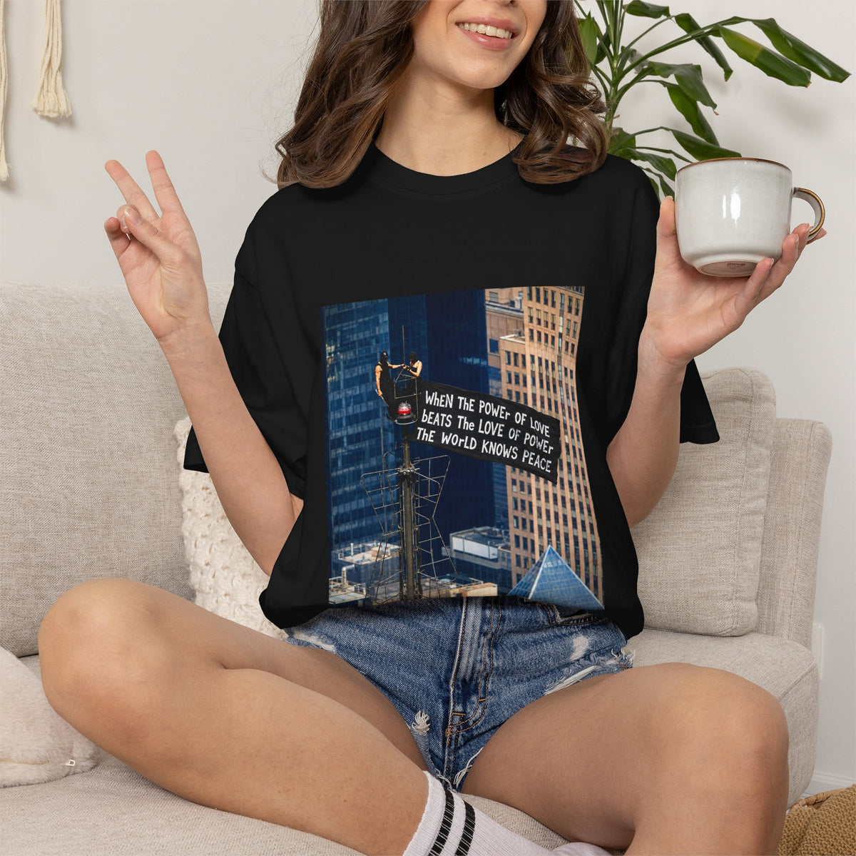 Comfort Colors® When The Power of Love Beats The Love of Power The World Knows Peace T-shirt, arrested for love shirt