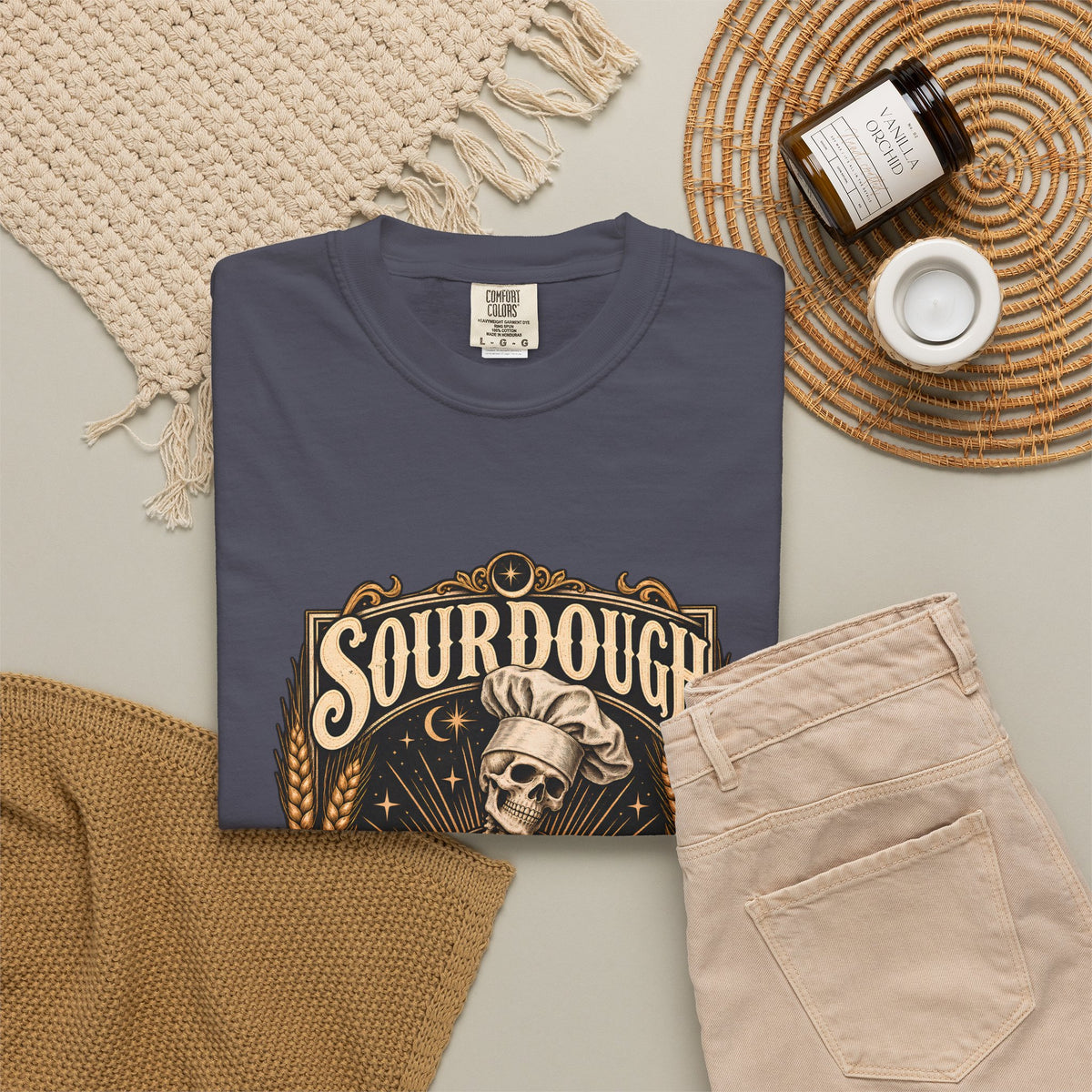 Camiseta Comfort Colors® Sourdough Because Regular Bread Is Stupid, regalo divertido para panadero de masa madre, amante del pan con esqueleto, camisa con humor sobre hornear