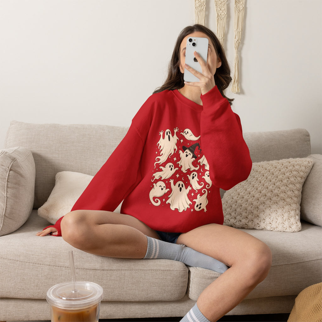 Halloween Ghost Sweatshirt, Ghost Collage Shirt, Halloween Sweatshirt, Halloween Gift for Her, Fall Sweater, Spooky Season, Spooky Vibes