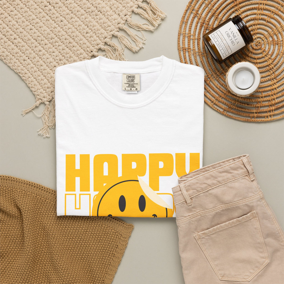 Comfort Colors® Retro Happy Smiley Face Shirt, 70s Vintage Smile Tee, Positive Vibes T-Shirt, Y2K Nostalgia Gift, Good Vibes Only