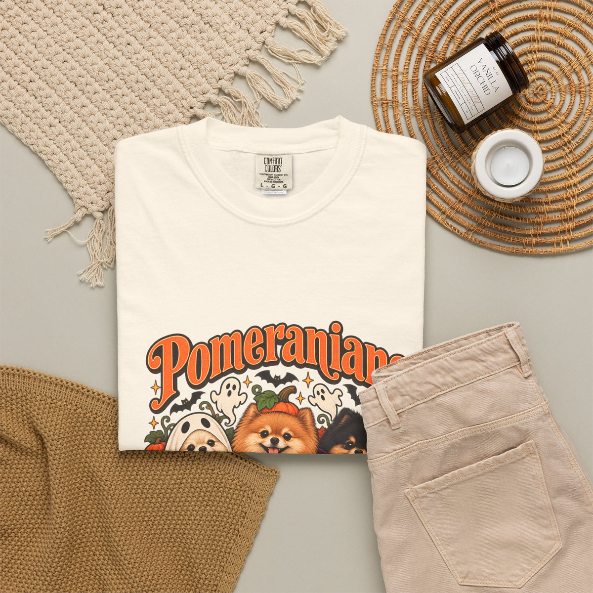 Comfort Colors® Pomeranians Because People Are Creepy Shirt, Funny Pomeranian Lover Gift, Halloween Dog Mom Graphic Tee, Spooky Pom Dog Gift