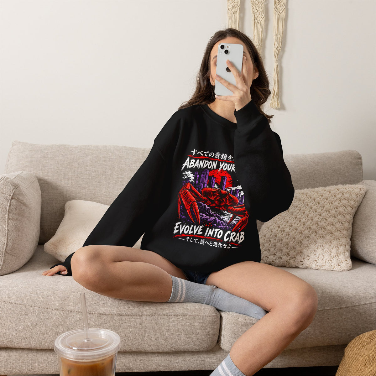 Abandon Your Duties Evolve Into Crab Funny Sweatshirt