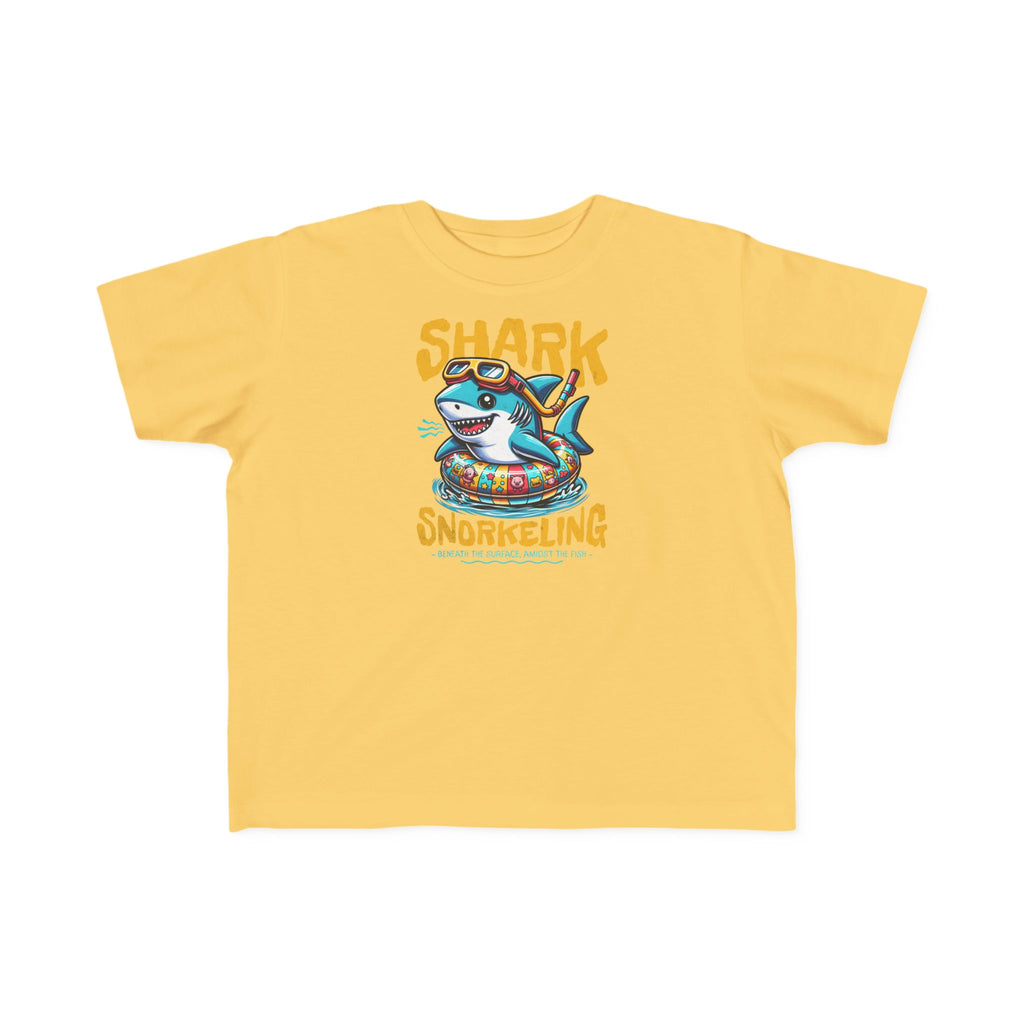 Shark Snorkeling Toddler Shirt, Funny Kids Beach Tee, Shark Graphic Tshirt, Summer Vacation Shirt for Boys Girls, Pool Party Gift for Kids