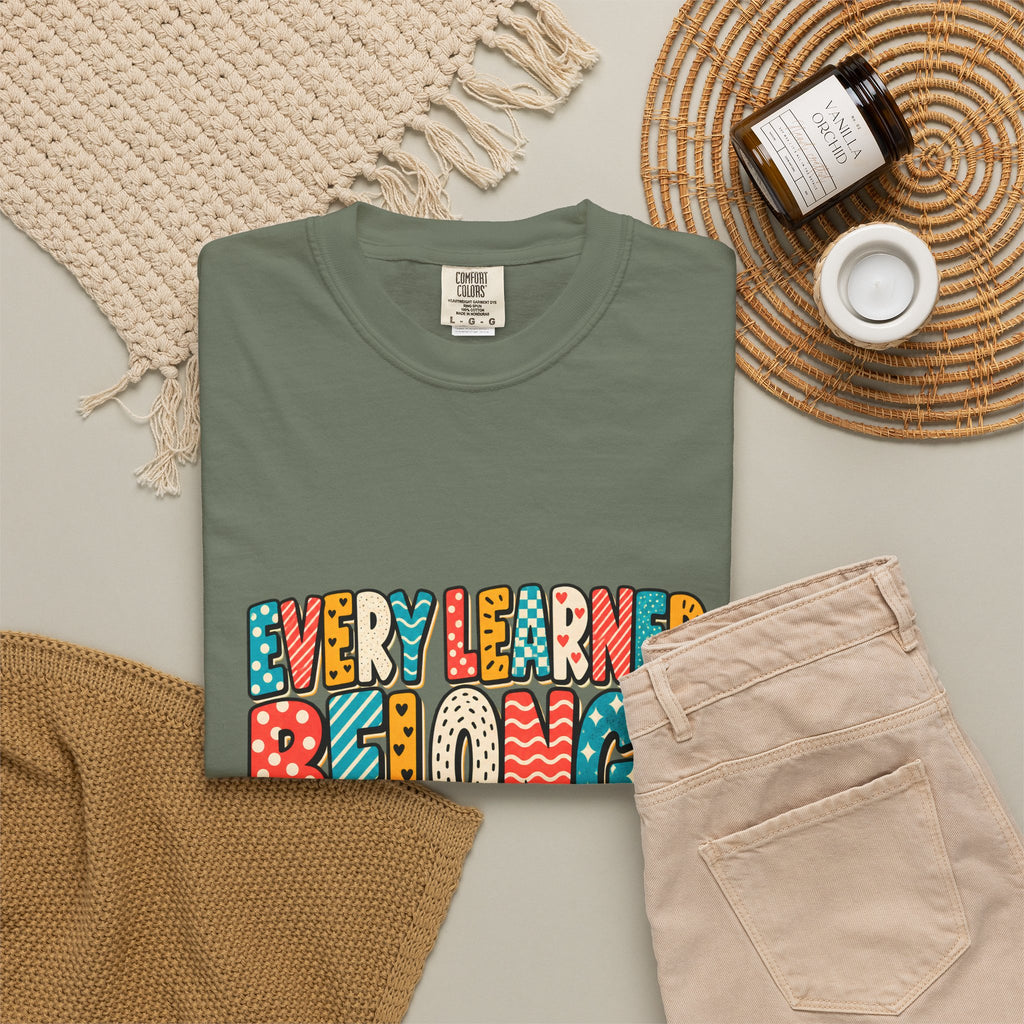 Comfort Colors® Every Learner Belongs T-Shirt, Inclusive Education Teacher Gift, Special Education Classroom, Back to School Teacher Shirt