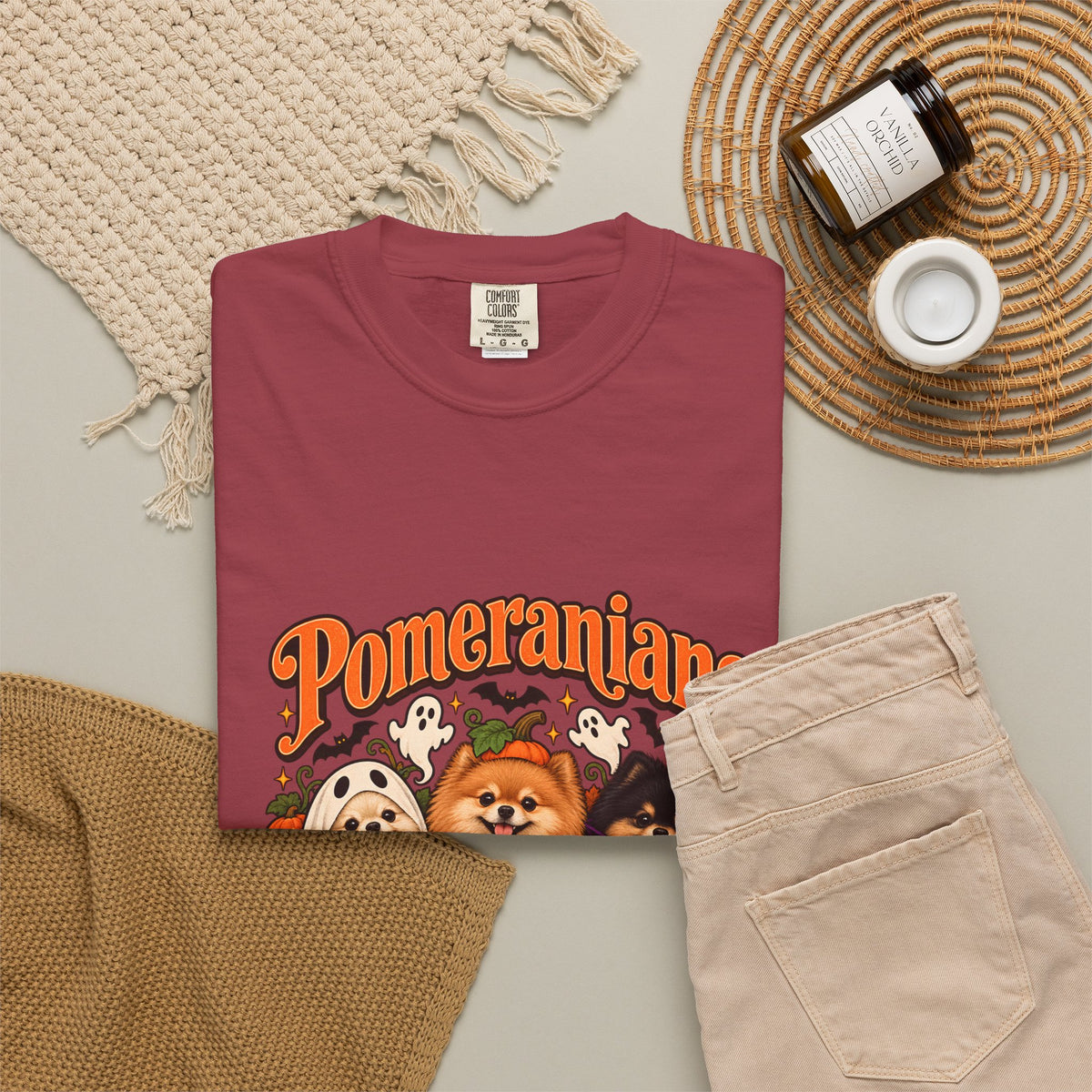 Comfort Colors® Pomeranians Because People Are Creepy Shirt, Funny Pomeranian Lover Gift, Halloween Dog Mom Graphic Tee, Spooky Pom Dog Gift