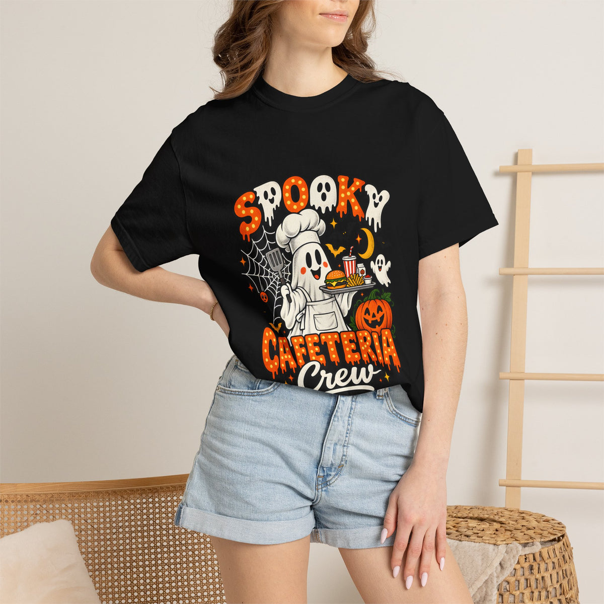Comfort Colors® Spooky Cafeteria Crew Tshirt, Halloween Lunch Lady Gift, School Cafeteria Worker Graphic Tee, Funny Food Service Staff Shirt