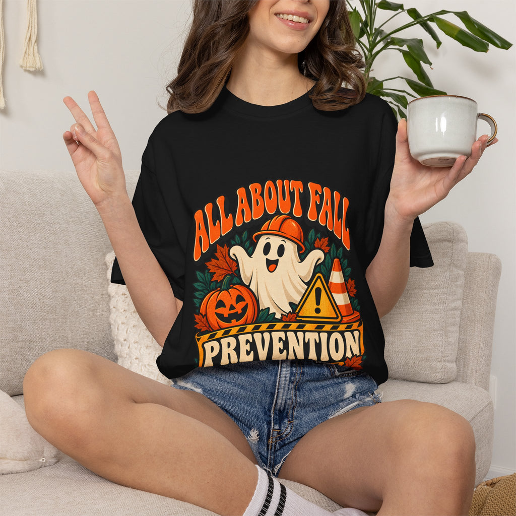 T-shirt Comfort Colors® All About Fall Prevention, cadeau amusant pour kinésithérapeute, t-shirt graphique pour ergothérapeute spécial Halloween