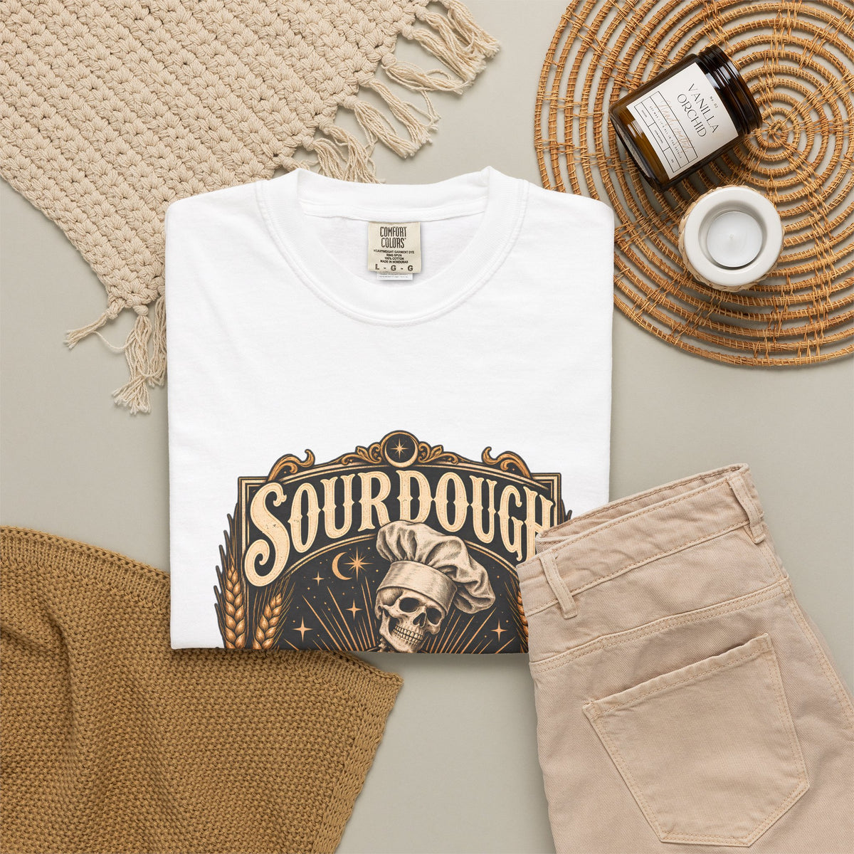 Camiseta Comfort Colors® Sourdough Because Regular Bread Is Stupid, regalo divertido para panadero de masa madre, amante del pan con esqueleto, camisa con humor sobre hornear