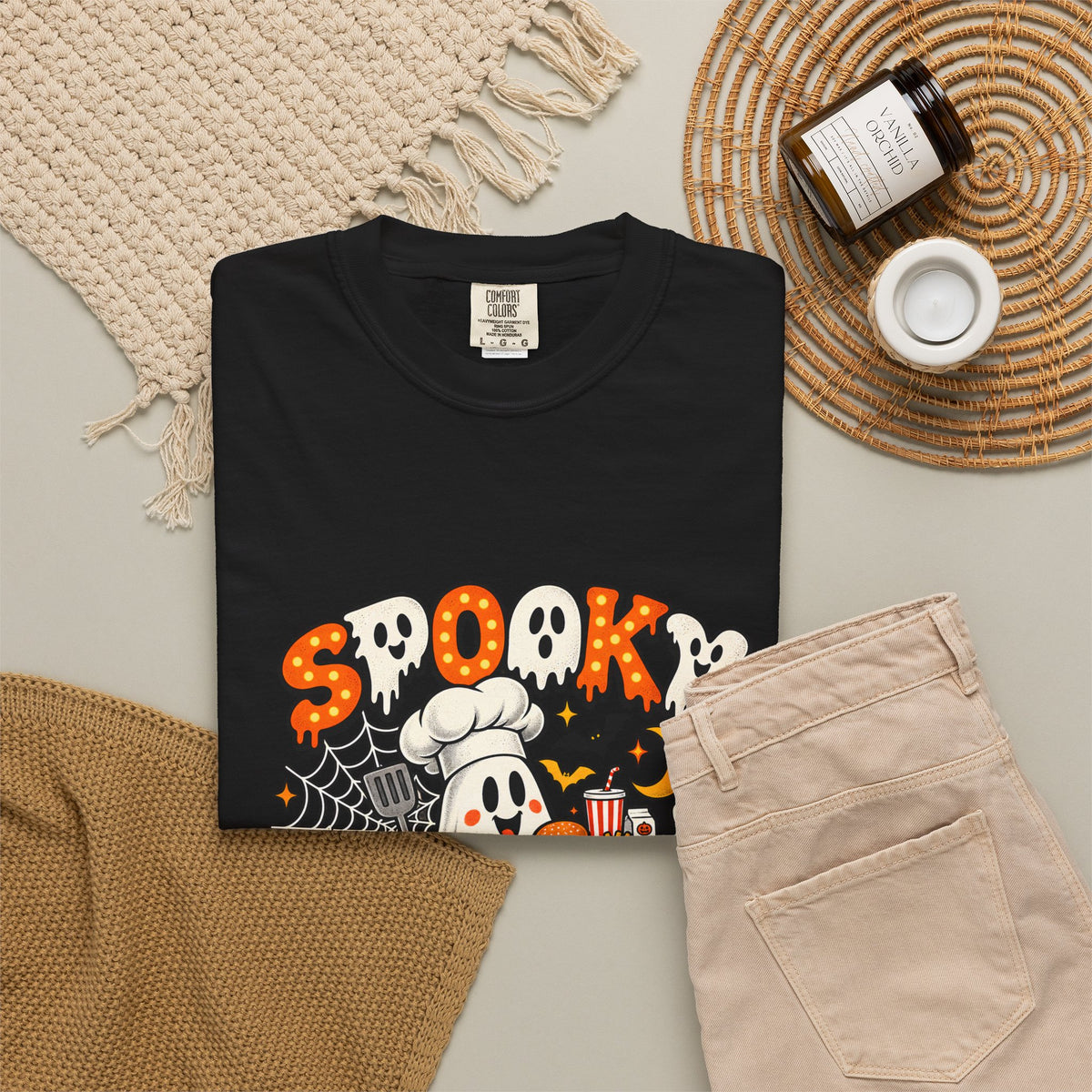 Comfort Colors® Spooky Cafeteria Crew Tshirt, Halloween Lunch Lady Gift, School Cafeteria Worker Graphic Tee, Funny Food Service Staff Shirt