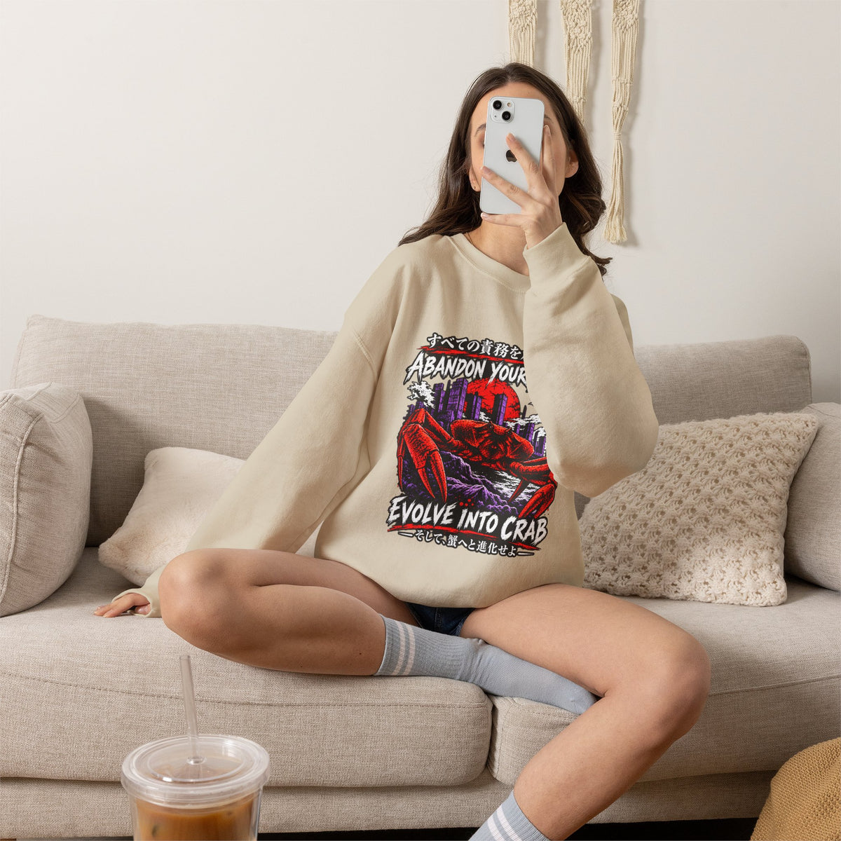 Abandon Your Duties Evolve Into Crab Funny Sweatshirt