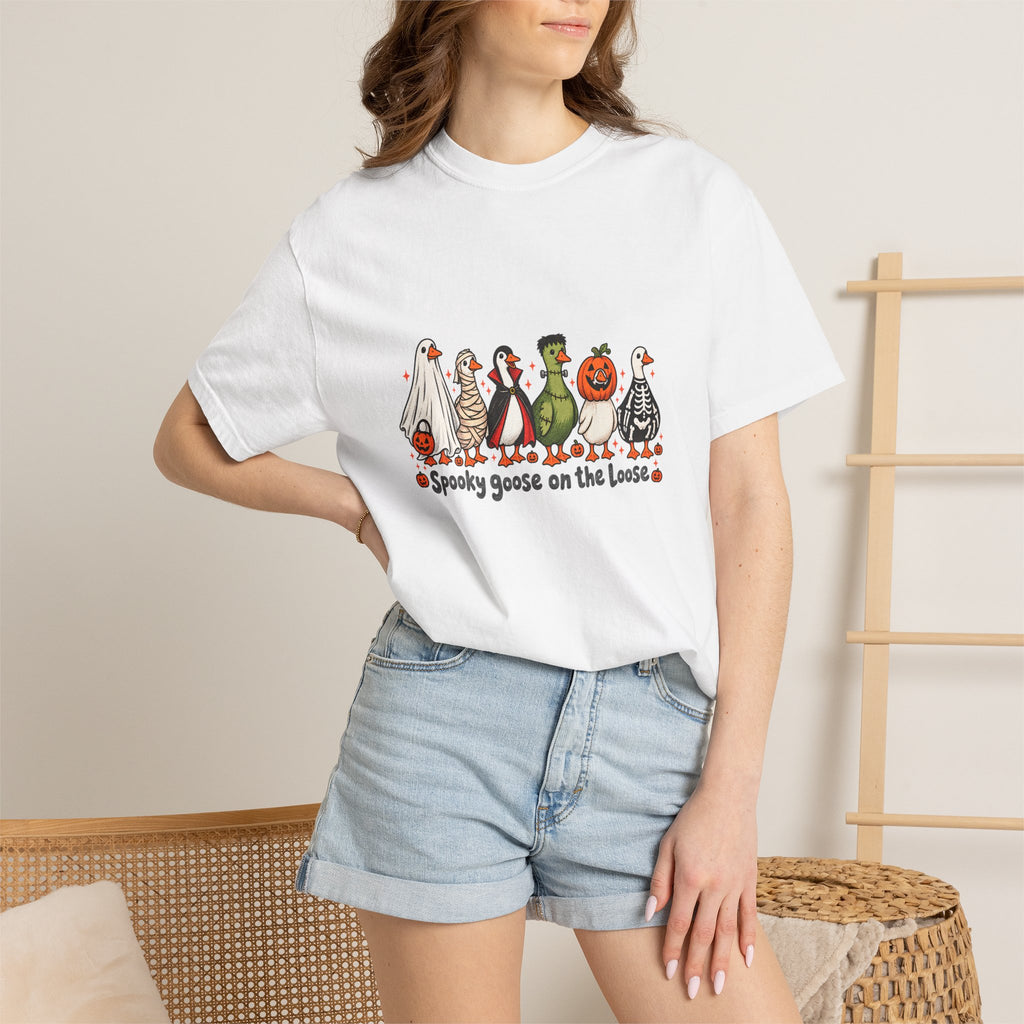 Camiseta divertida de ganso de Halloween Comfort Colors®, camisa de ganso espeluznante, camisa de Halloween, camiseta de ganso esqueleto, camisa de temporada espeluznante, camiseta espeluznante