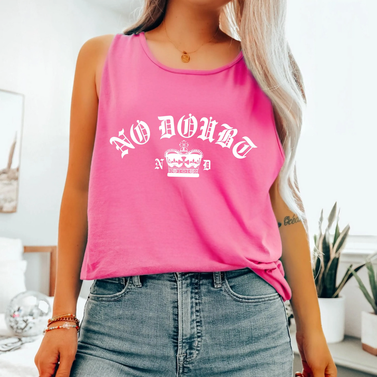 Comfort Colors® No Doubt Band Unisex Tank top, 90s Ska Punk Rock Graphic Tee, Tragic Kingdom Era Orange Crop Top,Retro Gwen Stefani Fan Gift