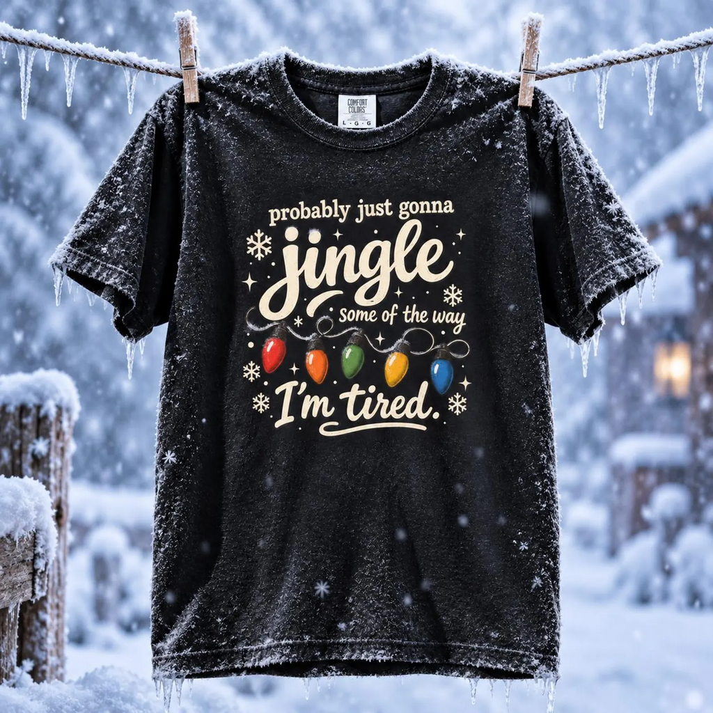 Comfort Colors® Probably Just Gonna Jingle Some of the Way I'm Tired T-Shirt, Funny Christmas Humor Gift, Tired Holiday Lover Gift