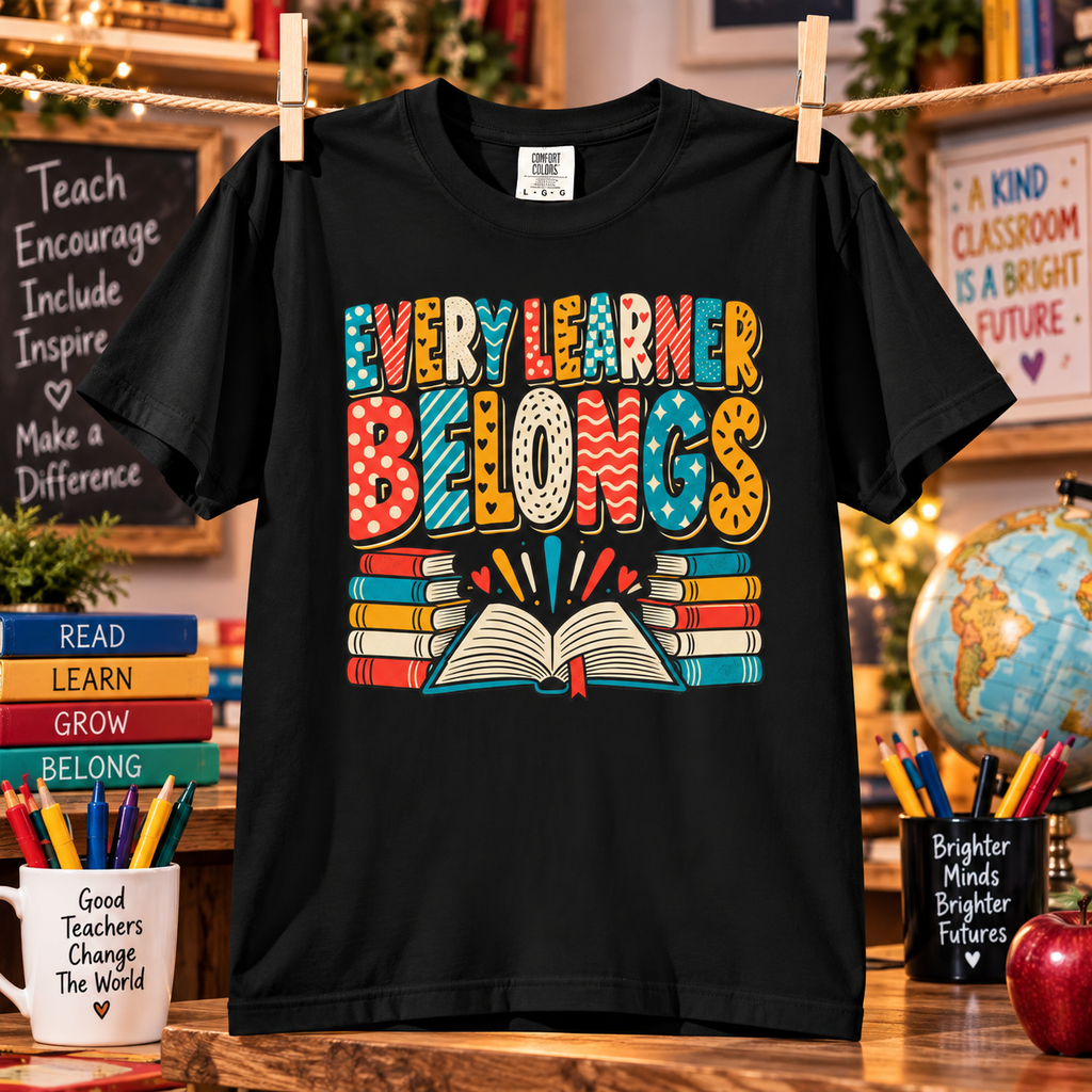 Comfort Colors® Every Learner Belongs T-Shirt, Inclusive Education Teacher Gift, Special Education Classroom, Back to School Teacher Shirt