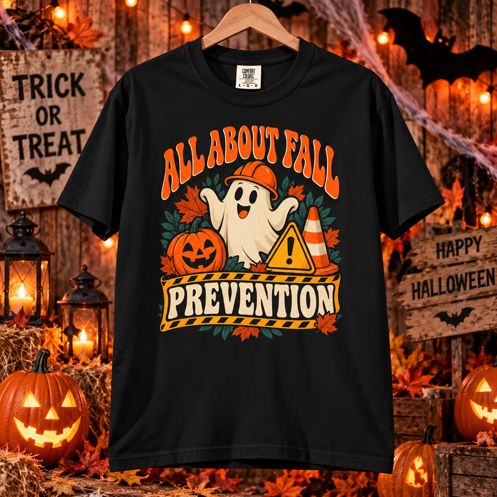 T-shirt Comfort Colors® All About Fall Prevention, cadeau amusant pour kinésithérapeute, t-shirt graphique pour ergothérapeute spécial Halloween