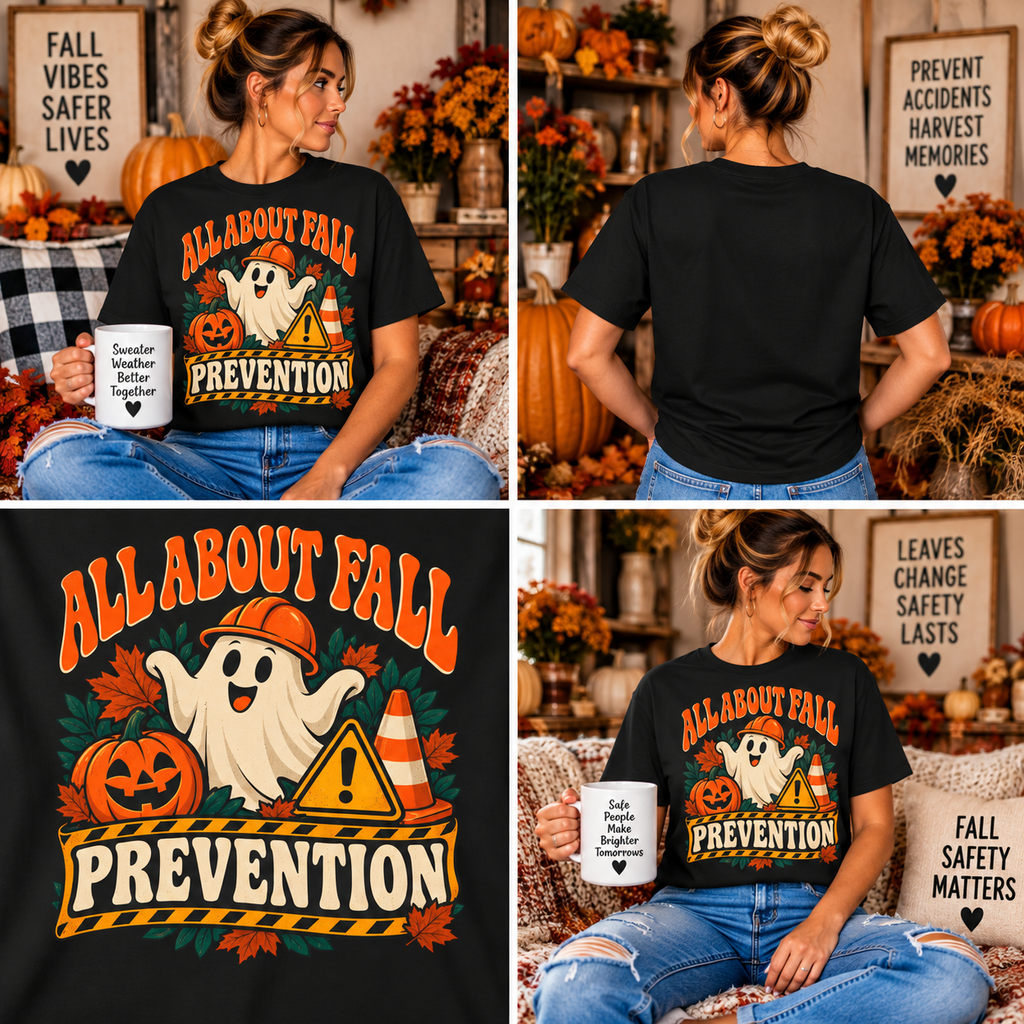 T-shirt Comfort Colors® All About Fall Prevention, cadeau amusant pour kinésithérapeute, t-shirt graphique pour ergothérapeute spécial Halloween