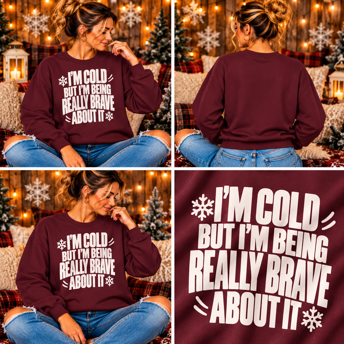Im Cold But Im Being Really Brave About It Sweatshirt, Funny Winter Sweatshirt, Cozy Cold Weather Quote Crewneck
