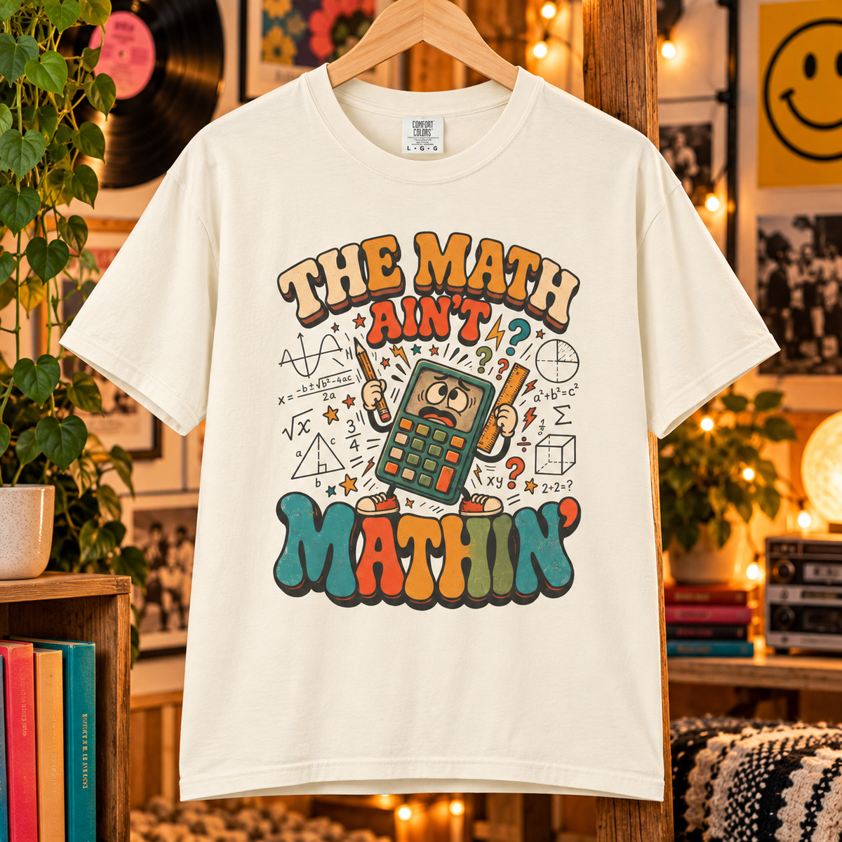 Comfort Colors® The Math Ain't Mathin' T-Shirt, Funny Math Teacher Gift, Retro Calculator Classroom Graphic Tee, Math Student Humor Shirt
