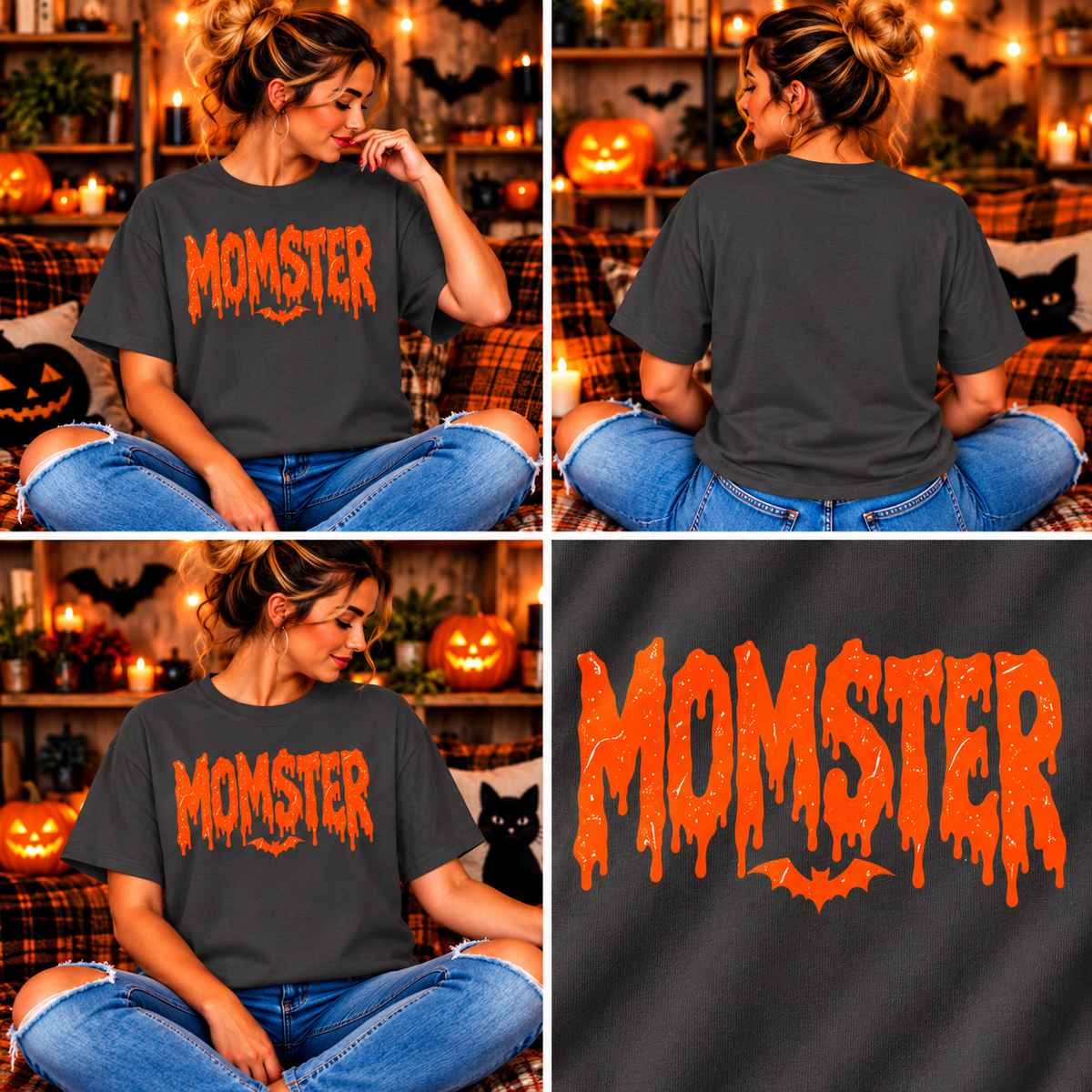 Comfort Colors® Momster Shirt, Retro Halloween Shirt, Spooky Mama Shirt, Mom Life Shirt, Funny Halloween, Tee, Spooky Season Shirt for Women