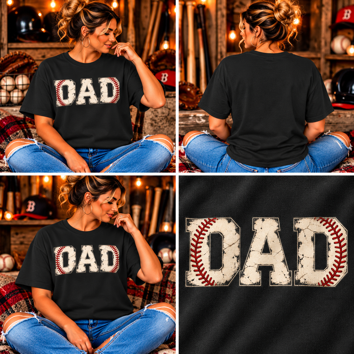 Comfort Colors® Baseball Dad T-Shirt, Vintage Baseball Father Gift, Sports Dad Game Day Graphic Tee, Baseball Player Dad Gift for Him