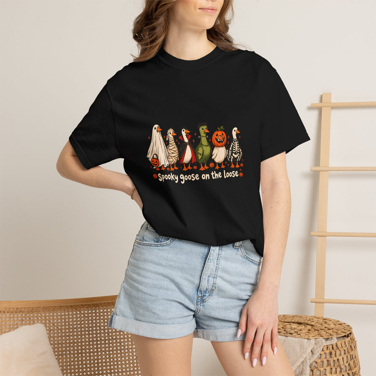 Comfort Colors® Halloween Funny Goose Shirt, Just a Spooky Goose Shirt, Halloween Shirt, Skeleton Goose Tee, Spooky Season Shirt, Spooky Tee