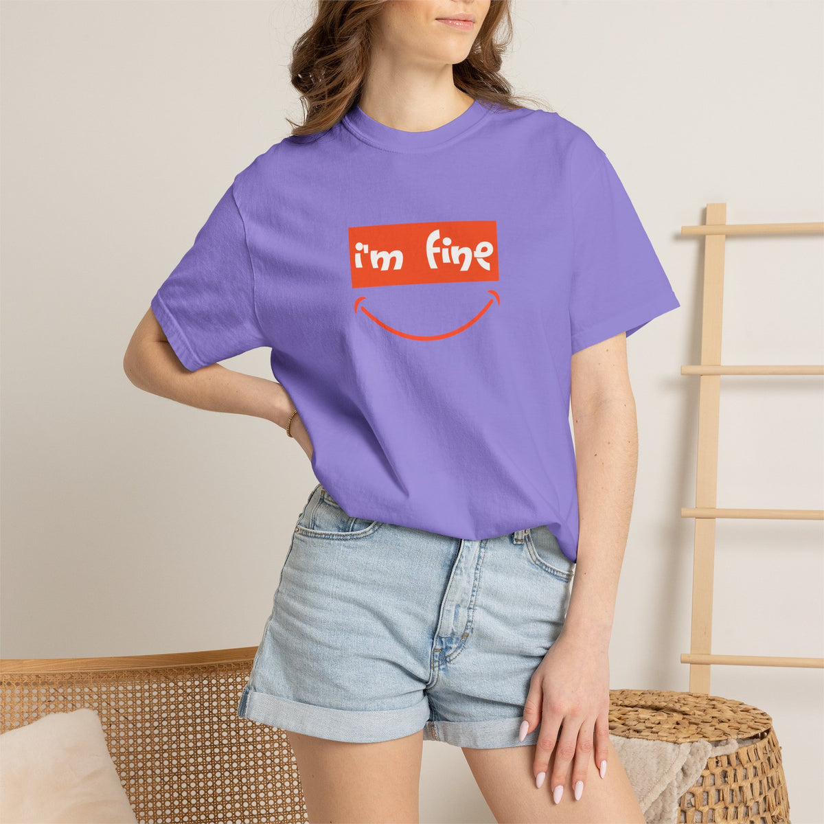 Comfort Colors® I'm Fine Shirt, Sarcastic Humor Shirt, Mental Health Shirt, Funny Therapy Gift, Therapy Shirt, Drowning Shirt, Gift for Her