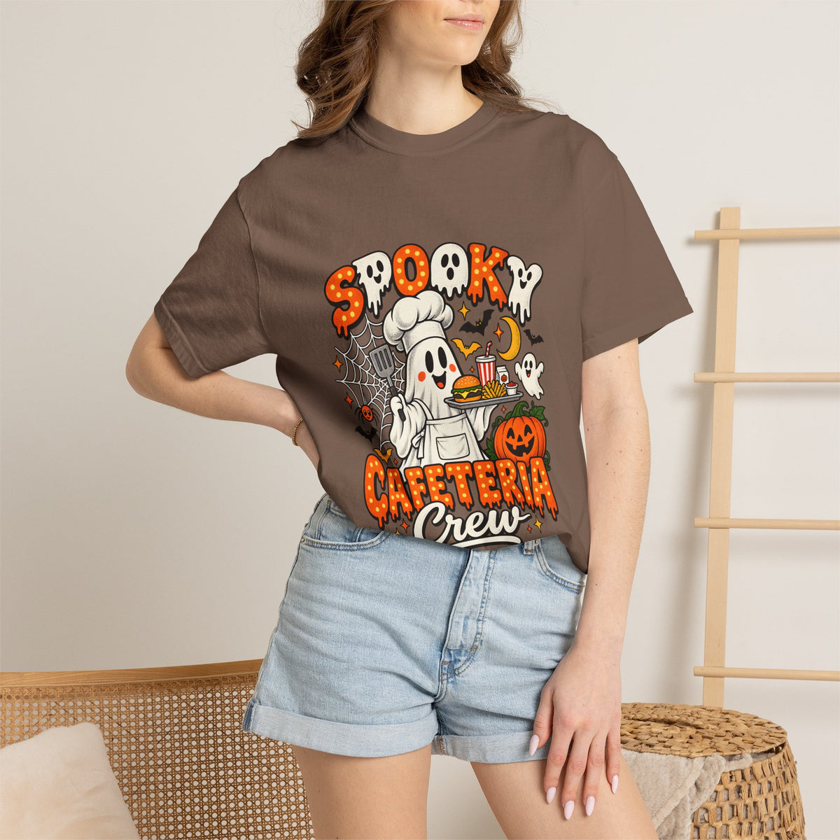 Comfort Colors® Spooky Cafeteria Crew Tshirt, Halloween Lunch Lady Gift, School Cafeteria Worker Graphic Tee, Funny Food Service Staff Shirt