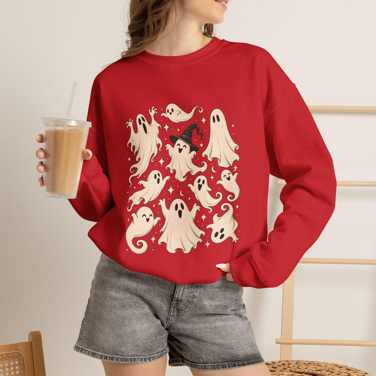 Halloween Ghost Sweatshirt, Ghost Collage Shirt, Halloween Sweatshirt, Halloween Gift for Her, Fall Sweater, Spooky Season, Spooky Vibes