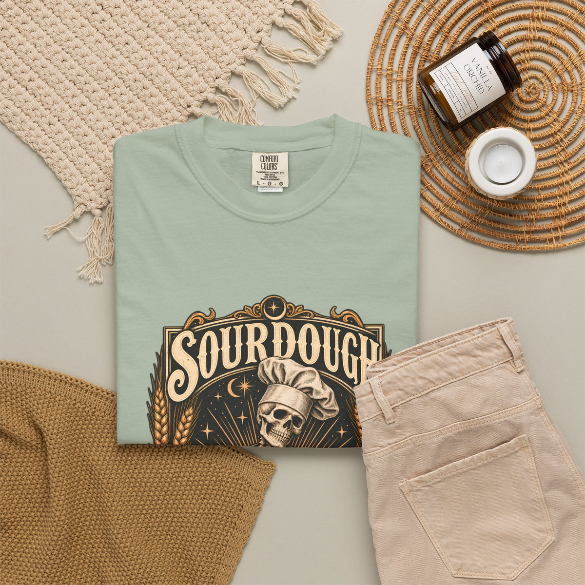 Camiseta Comfort Colors® Sourdough Because Regular Bread Is Stupid, regalo divertido para panadero de masa madre, amante del pan con esqueleto, camisa con humor sobre hornear