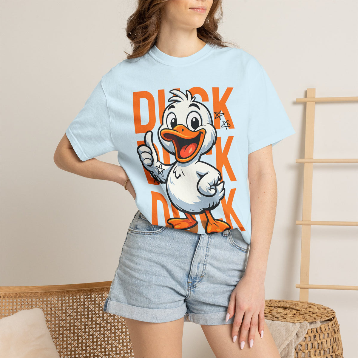 Comfort Colors® Funny Duck Shirt Orange, Cute Duck Graphic Tee, Humorous Animal T-Shirt, Minimalist Funny Shirt, Gift for Duck Lovers