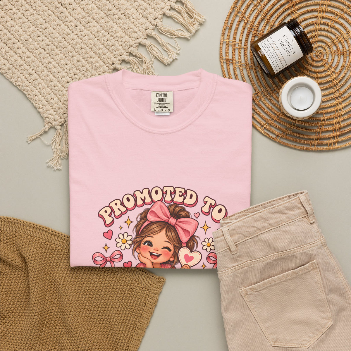 T-shirt Comfort Colors® « Promue grande sœur » effectif en 2027, cadeau d'annonce de nouvelle fratrie, t-shirt graphique pour annonce de grossesse grande sœur