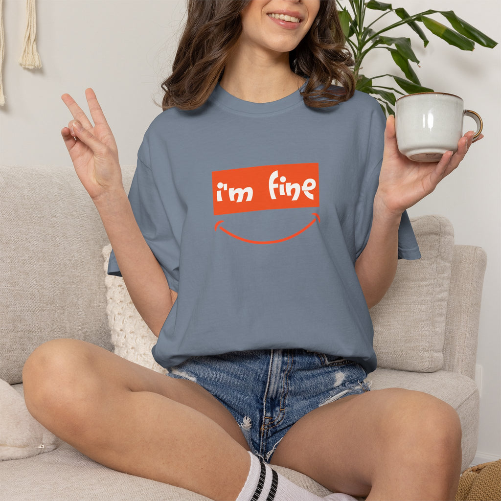 Comfort Colors® I'm Fine Shirt, Sarcastic Humor Shirt, Mental Health Shirt, Funny Therapy Gift, Therapy Shirt, Drowning Shirt, Gift for Her
