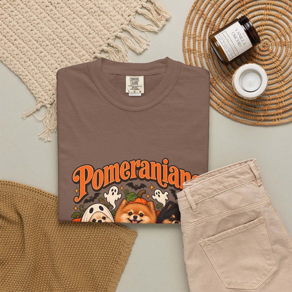 Comfort Colors® Pomeranians Because People Are Creepy Shirt, Funny Pomeranian Lover Gift, Halloween Dog Mom Graphic Tee, Spooky Pom Dog Gift