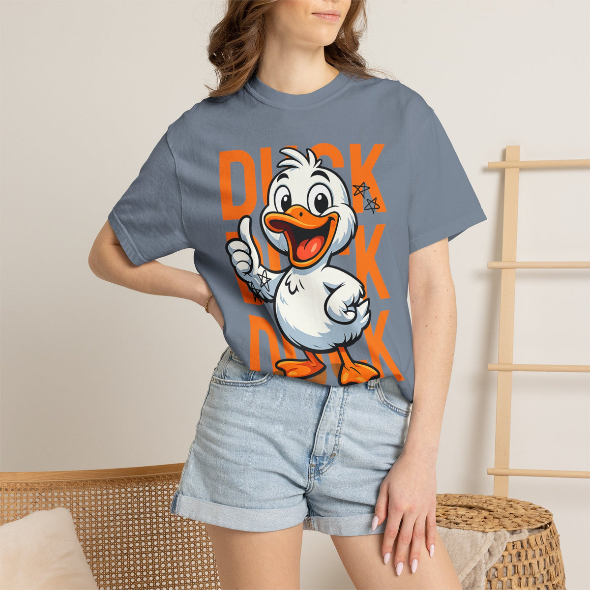Comfort Colors® Funny Duck Shirt Orange, Cute Duck Graphic Tee, Humorous Animal T-Shirt, Minimalist Funny Shirt, Gift for Duck Lovers