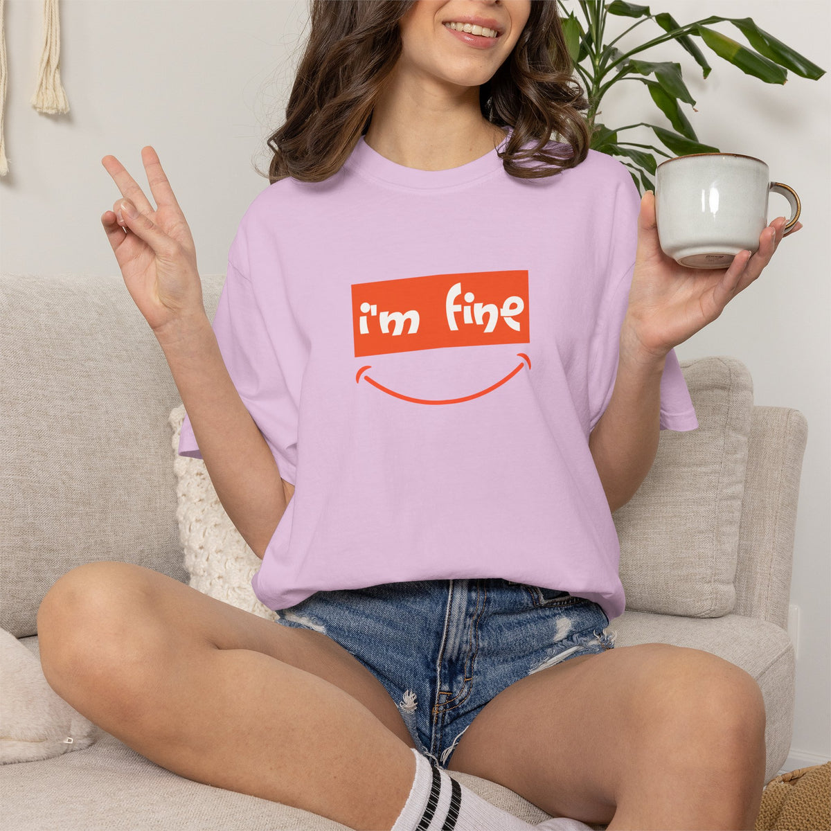 Comfort Colors® I'm Fine Shirt, Sarcastic Humor Shirt, Mental Health Shirt, Funny Therapy Gift, Therapy Shirt, Drowning Shirt, Gift for Her