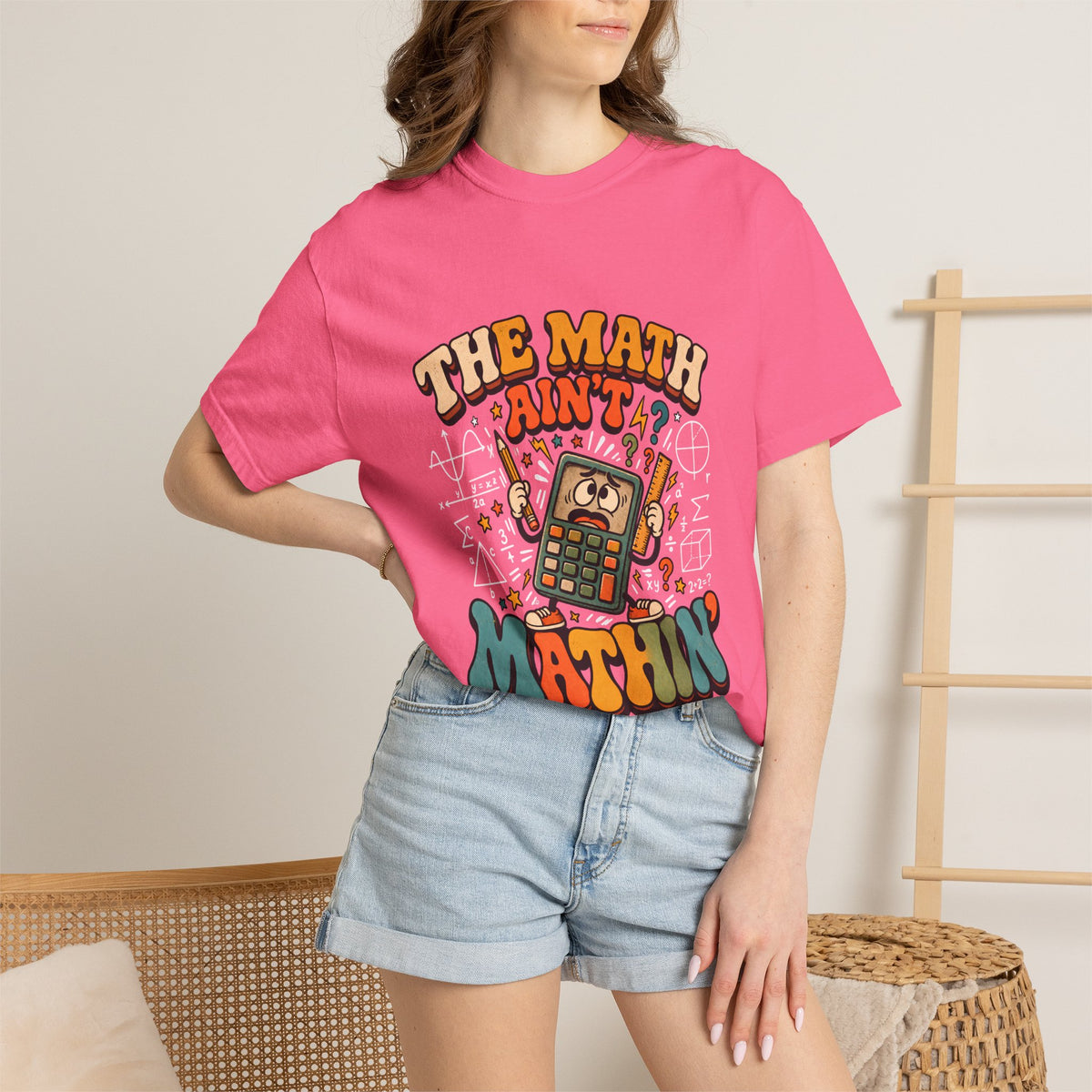 Comfort Colors® The Math Ain't Mathin' T-Shirt, Funny Math Teacher Gift, Retro Calculator Classroom Graphic Tee, Math Student Humor Shirt