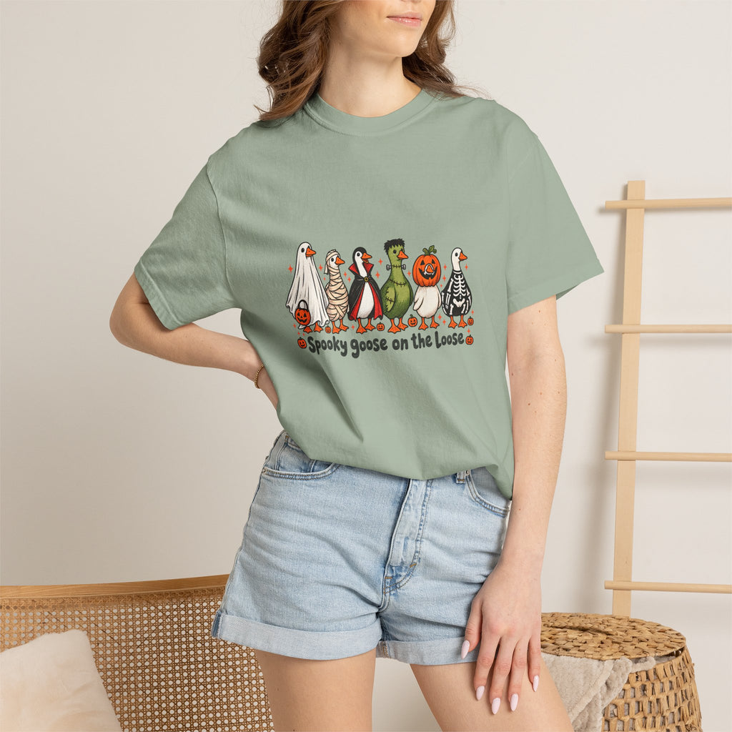 Camiseta divertida de ganso de Halloween Comfort Colors®, camisa de ganso espeluznante, camisa de Halloween, camiseta de ganso esqueleto, camisa de temporada espeluznante, camiseta espeluznante