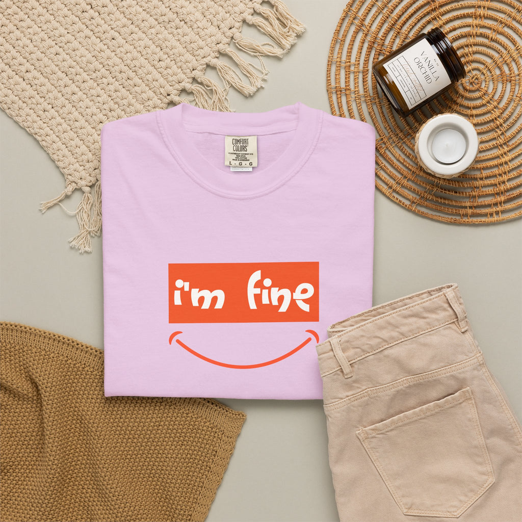 Comfort Colors® I'm Fine Shirt, Sarcastic Humor Shirt, Mental Health Shirt, Funny Therapy Gift, Therapy Shirt, Drowning Shirt, Gift for Her